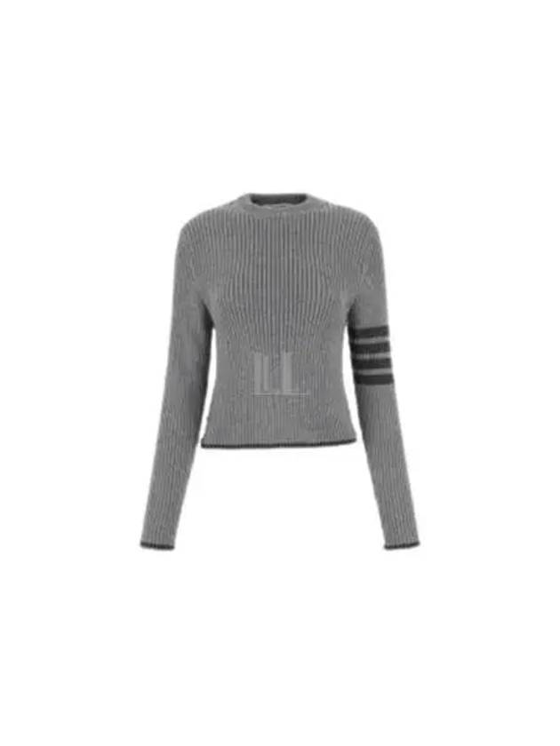 4 Bar Stripe Cable Knit Top Grey - THOM BROWNE - BALAAN 2