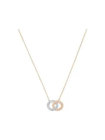 Dextera Interlocking Circle Pendant Necklace Rose Gold - SWAROVSKI - BALAAN 2