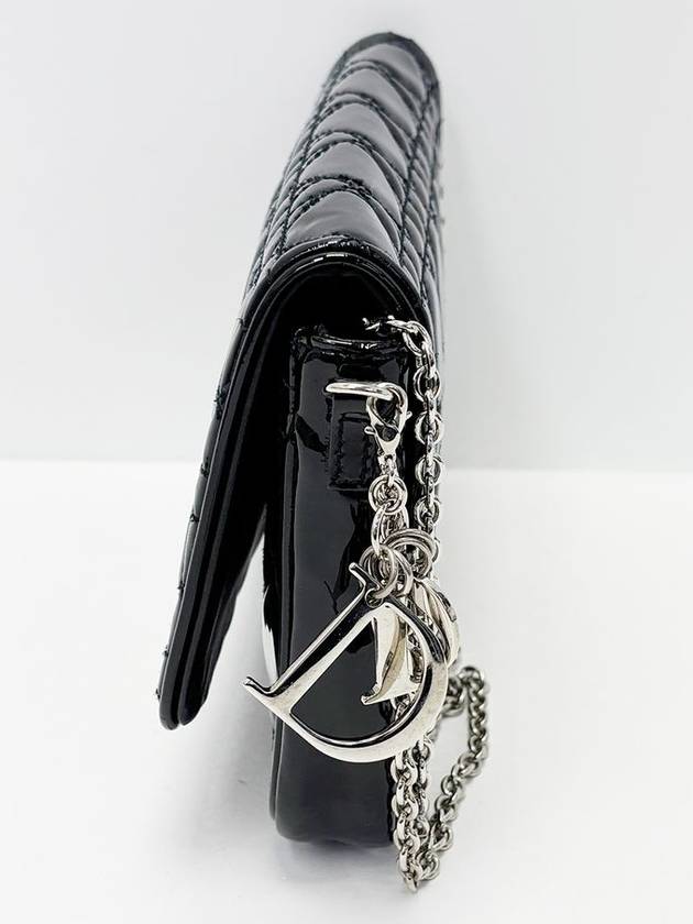 Black enamel chain cross bag 4VDIB42874 - DIOR - BALAAN 4