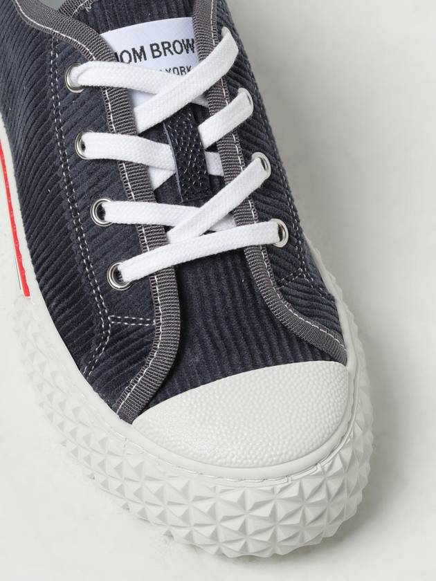 Cotton Lace-Up Low Top Sneakers Navy - THOM BROWNE - BALAAN 5