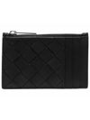 Intrecciato Zipped Card Case Black - BOTTEGA VENETA - BALAAN 3