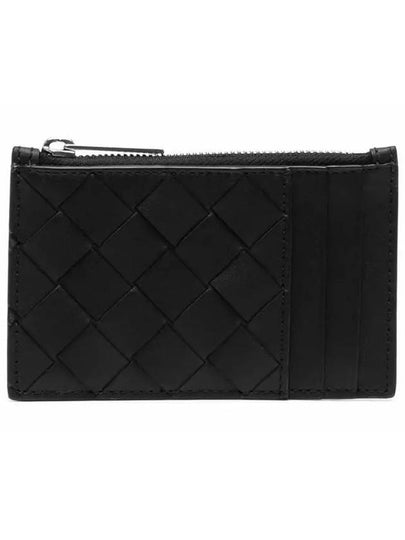 Intrecciato Zipped Card Case Black - BOTTEGA VENETA - BALAAN 2