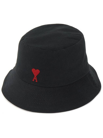 De Coeur Embroidery Bucket Hat Black - AMI - BALAAN 2