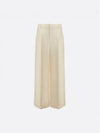 Wool Silk Flared Wide Pants Ecru - DIOR - BALAAN 2