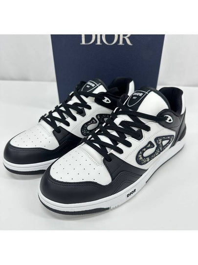 Oblique Detail Leather Low Top Sneakers White Black - DIOR - BALAAN 2