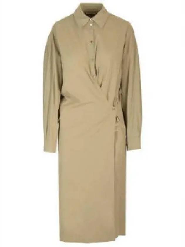 Straight Collar Twisted Long Dress Beige - LEMAIRE - BALAAN 2