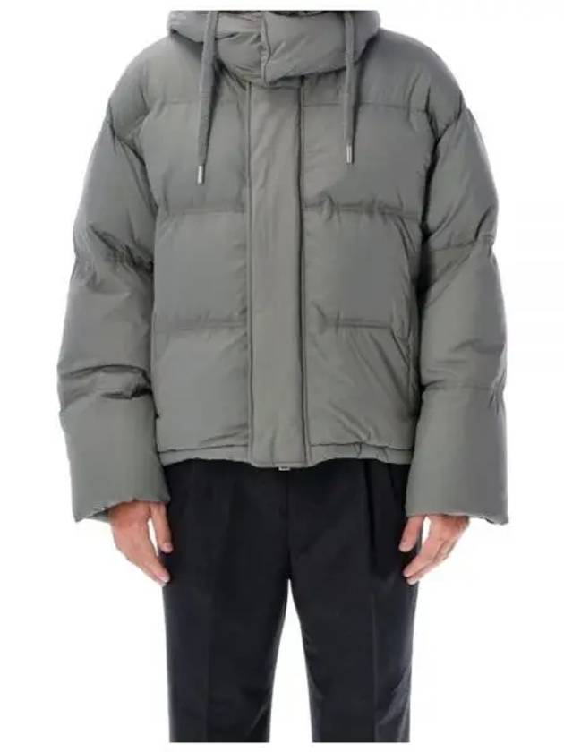 Oversized Nylon Puffer Down Jacket Grey - AMI - BALAAN 2