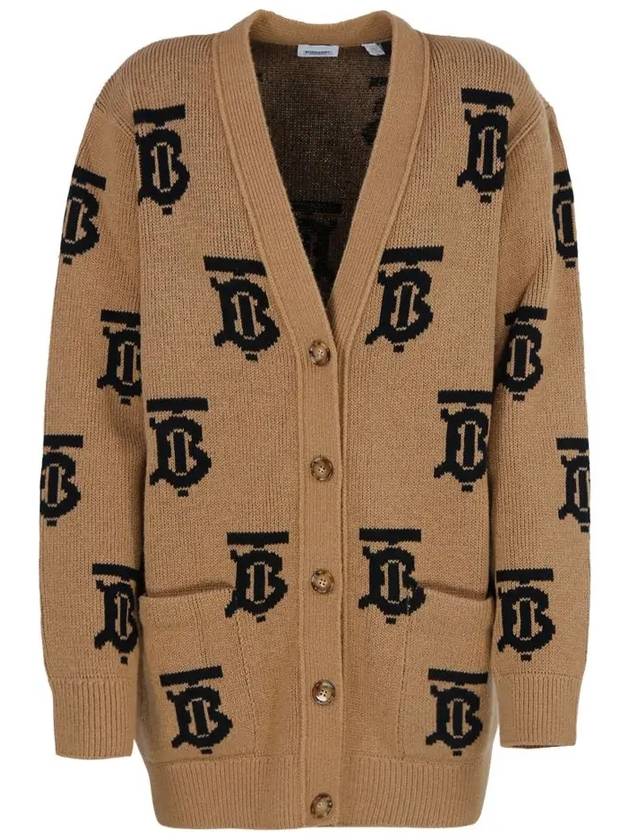 Monogram Motif Jacquard Wool Cardigan Camel - BURBERRY - BALAAN 2