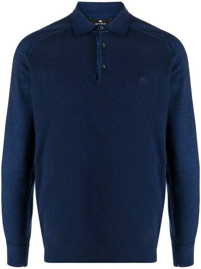 logo embroidered long sleeve polo shirt 1N9369294 - ETRO - BALAAN 2