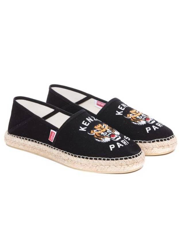 Lucky Tiger Embroidery Canvas Espadrilles Black - KENZO - BALAAN 5