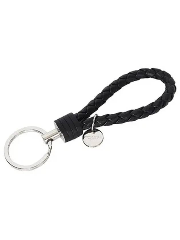 Intrecciato Leather Key Holder Black - BOTTEGA VENETA - BALAAN 3