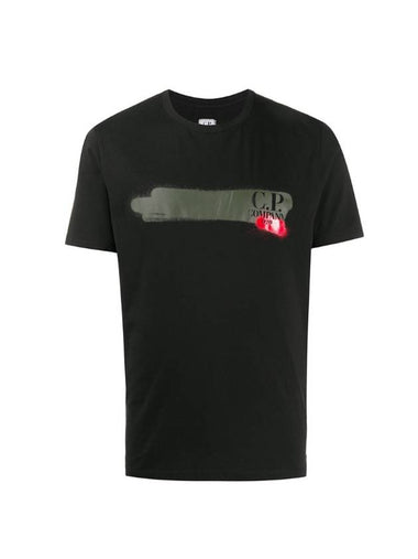 Print Logo Short Sleeve T-Shirt Black - CP COMPANY - BALAAN 1