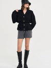 Charlotte Pearl Button Cozy Cardigan Black - SORRY TOO MUCH LOVE - BALAAN 2