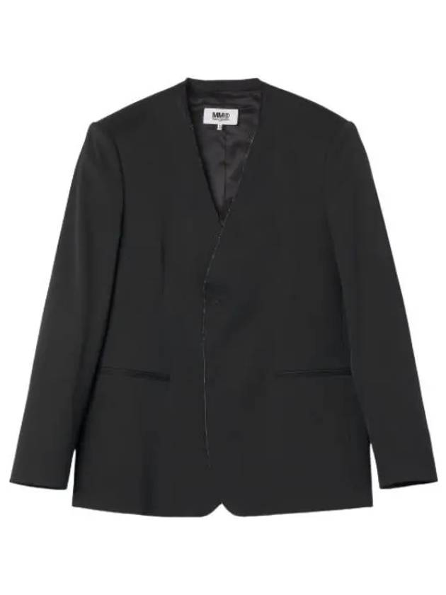 MM6 Single Breasted Jacket Black Jumper - MAISON MARGIELA - BALAAN 1