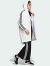 3 Stripe Long Hooded Zip-Up White - ADIDAS - BALAAN 4