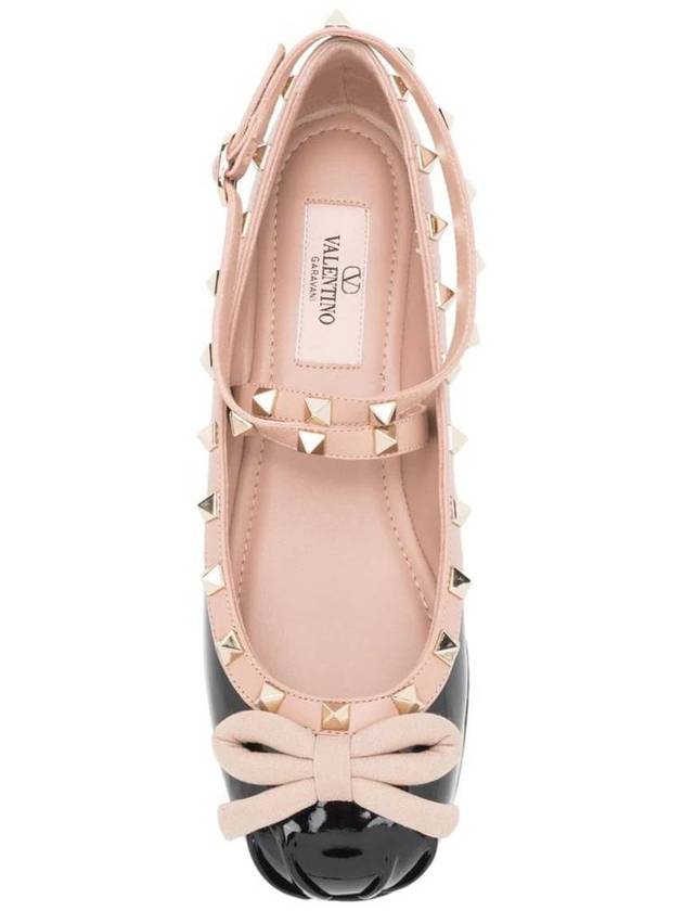 Rockstud Patent Leather Ballerina Black - VALENTINO - BALAAN 5