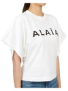 Logo Print Crew Neck Cotton Short Sleeve T-Shirt White - ALAIA - BALAAN 6