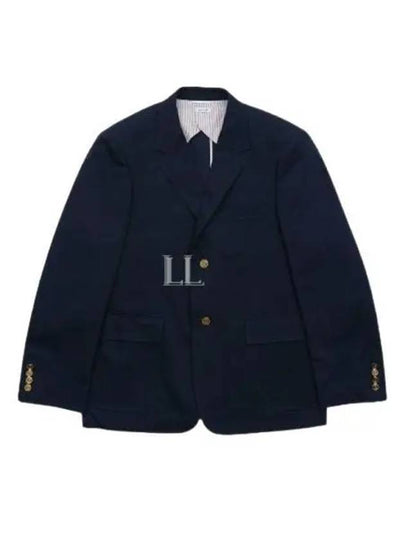 Dyed Gabardine Unconstructed Cotton Jacket Navy - THOM BROWNE - BALAAN 2