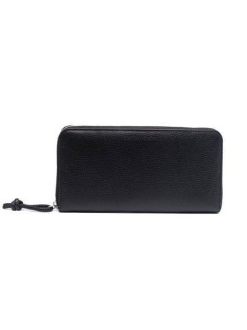 logo zipper strap long wallet black - EMPORIO ARMANI - BALAAN 1