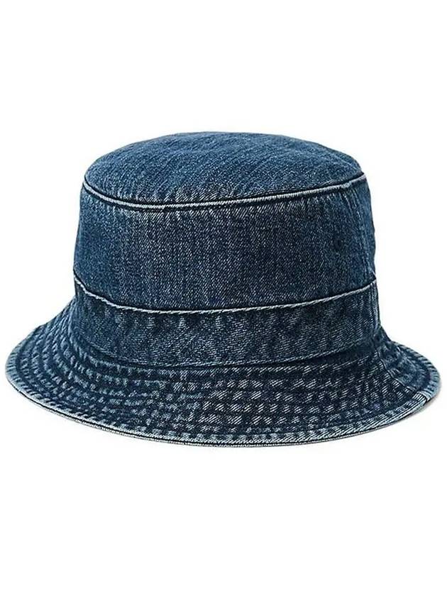 Embroidered Bear Denim Bucket Hat Blue - POLO RALPH LAUREN - BALAAN 4