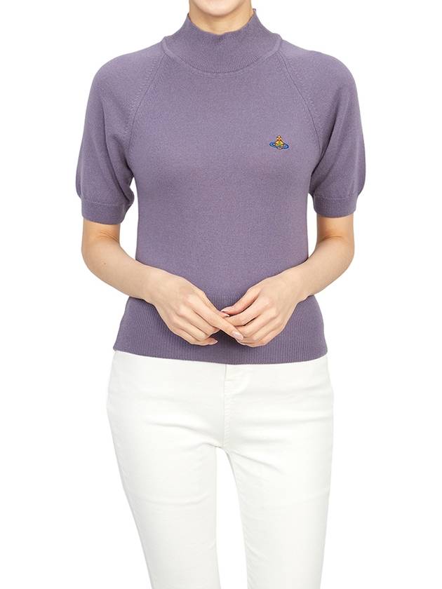 Women's High Neck Short Sleeve Knit Top Purple - VIVIENNE WESTWOOD - BALAAN 6