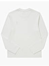 Chain Stitch Heart Logo Long Sleeve T-Shirt White - AMI - BALAAN 3