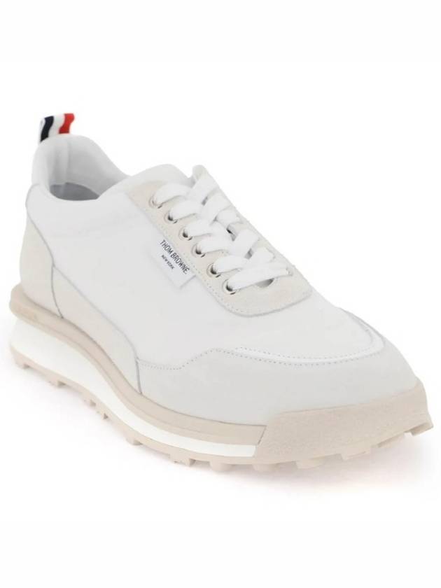 Eco Nylon Alumni Low Top Sneakers White - THOM BROWNE - BALAAN 3