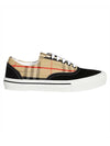 Men's Wilson Vintage Check Mix Low Top Sneakers Black Brown - BURBERRY - BALAAN 1