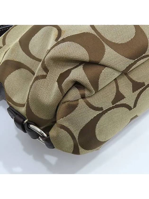 F15068 Signature jacquard brown color shoulder bag - COACH - BALAAN 6