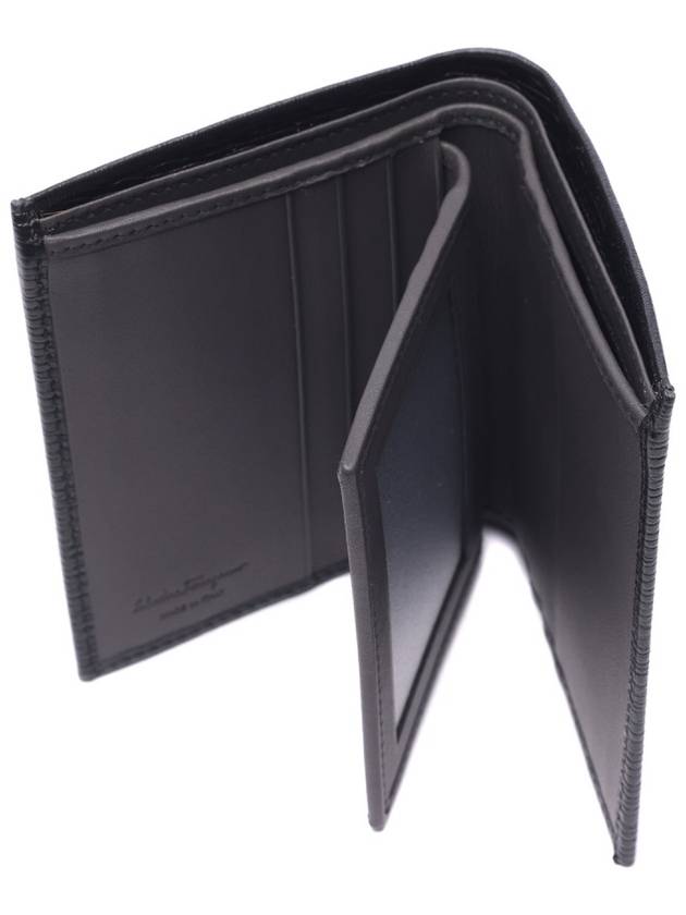 Revival Gancini Compact Half Wallet Black - SALVATORE FERRAGAMO - BALAAN 7