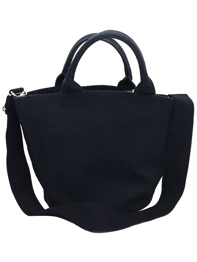 Prada 1BG163 Black Canapa Canvas Milan Logo Tote 2WAY - PRADA - BALAAN 4