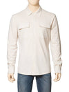 Men s Cotton Oatmeal Color Long Sleeve Shirt M29804405 C2430 - BRUNELLO CUCINELLI - BALAAN 1