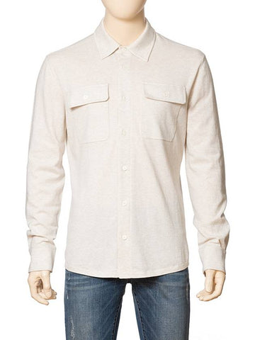 Men s Cotton Oatmeal Color Long Sleeve Shirt M29804405 C2430 - BRUNELLO CUCINELLI - BALAAN 1