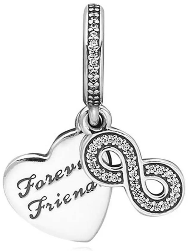 Forever Friends Heart Pendant Bracelet Charm Silver - PANDORA - BALAAN 4