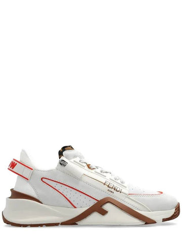 Flow Leather Low Top Sneakers White - FENDI - BALAAN 1