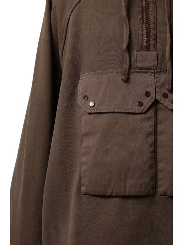 Felpa Chiusa Cappuccio Garment-Dye Hooded Anorak Brown - TEN C - BALAAN 6