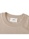 Chain Stitch Heart Logo Long Sleeve T-Shirt Light Beige - AMI - BALAAN 5