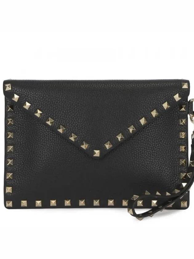 Rockstud Pouch Bag Black - VALENTINO - BALAAN 2