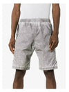 Back Logo Reflective Bermuda Shorts Gray - STONE ISLAND - BALAAN.