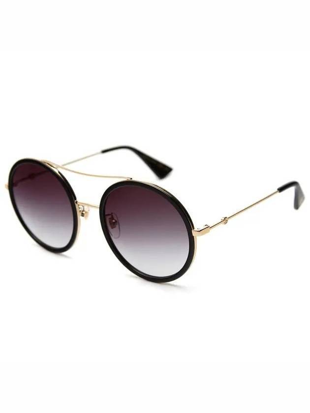 Eyewear Round Two Bridges Black Gold Sunglasses Purple - GUCCI - BALAAN 1