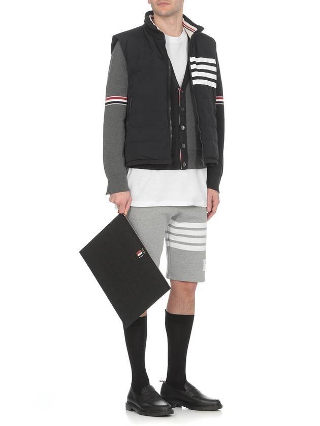 Funmix Cotton ArmBand V-Neck Cardigan Tonal Grey - THOM BROWNE - BALAAN 4