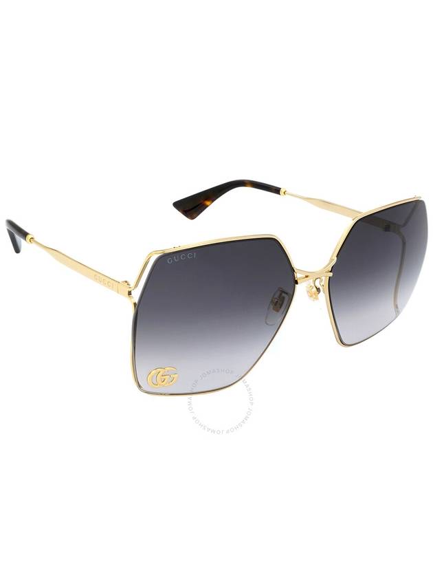 Eyewear Double G Oversized Frame Sunglasses Black - GUCCI - BALAAN 4