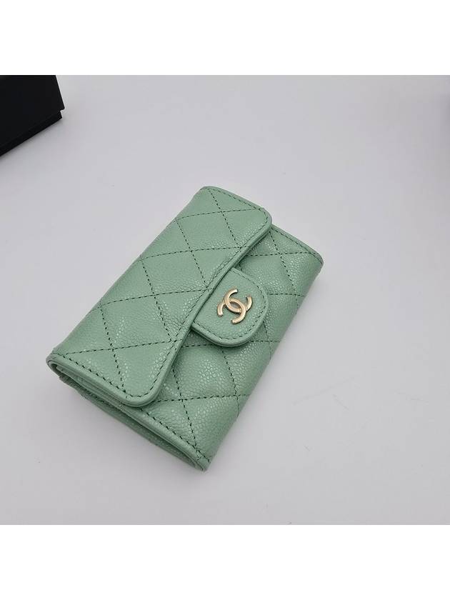 25C Classic Snap Clutch Card Wallet Mint Green AP0214 - CHANEL - BALAAN 3