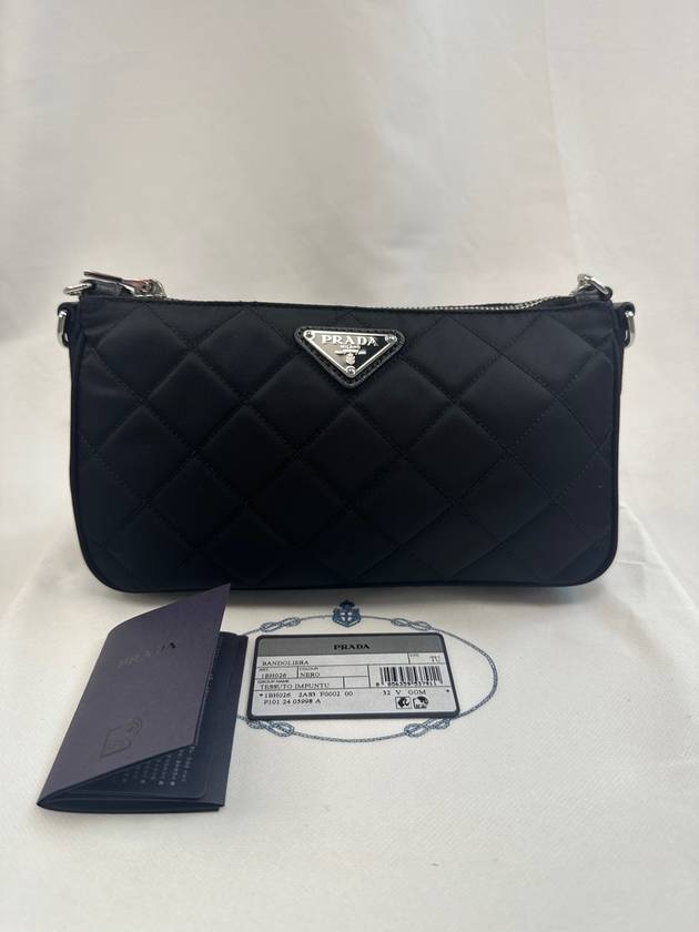 Pocono Quilted Mini Chain Shoulder Bag Black 1BH026 - PRADA - BALAAN 1