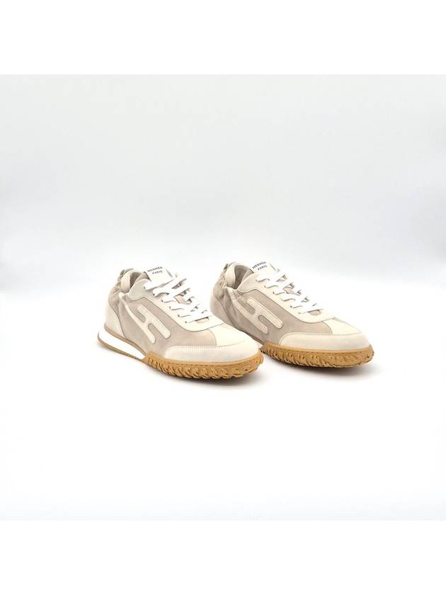 Jet Suede Goat Skin Low Top Sneakers Beige - HERMES - BALAAN 3