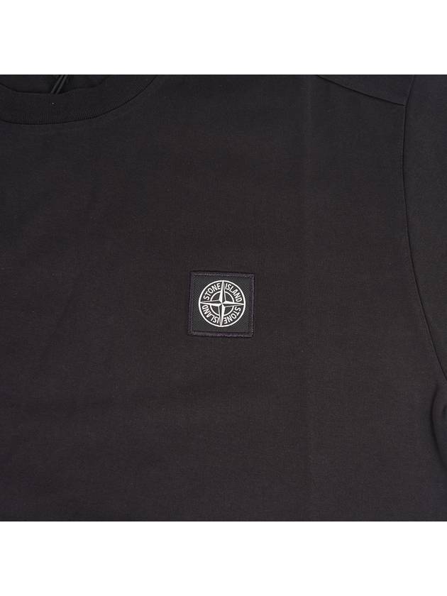 Logo Patch Short Sleeves T-Shirt Black - STONE ISLAND - BALAAN 4