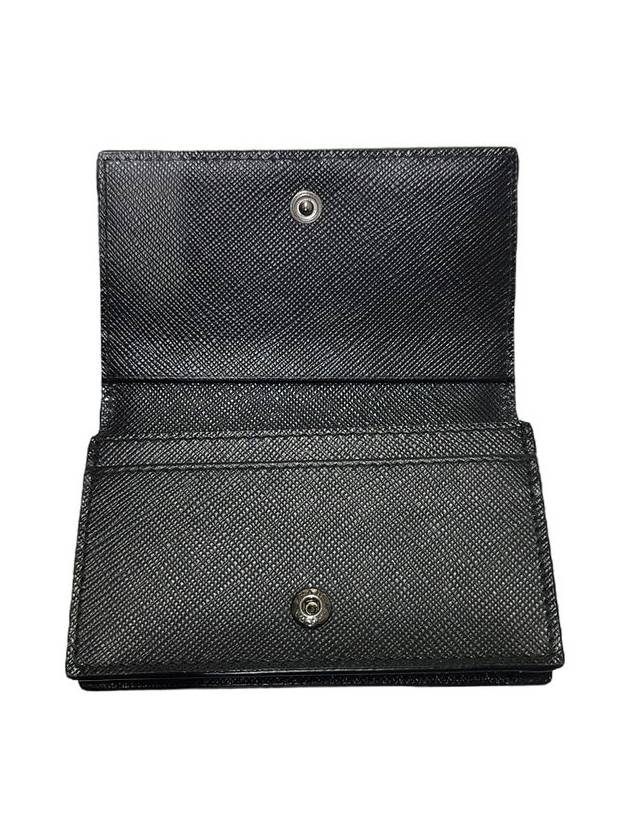 2MC122 Black Saffiano Lettering Logo Card Case - PRADA - BALAAN 7