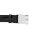 Metal Buckle Saffiano Leather Belt Black - PRADA - BALAAN 5