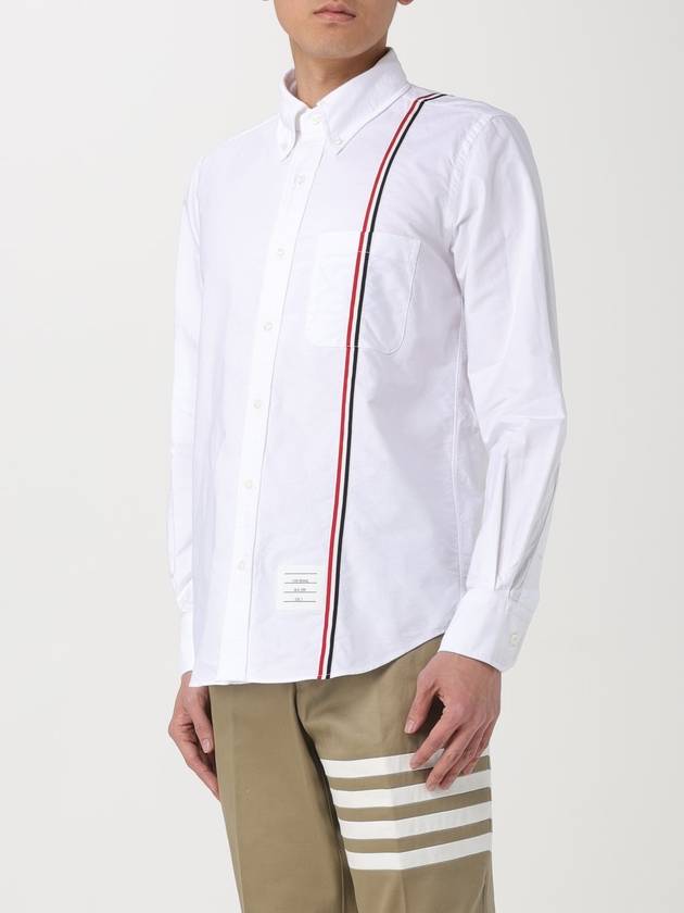 RWB Stripe Cotton Shirt White - THOM BROWNE - BALAAN 4