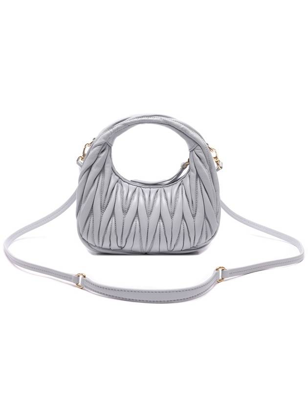 Wander Matelasse Nappa Leather Hobo Mini Bag Cornflower Blue - MIU MIU - BALAAN 5